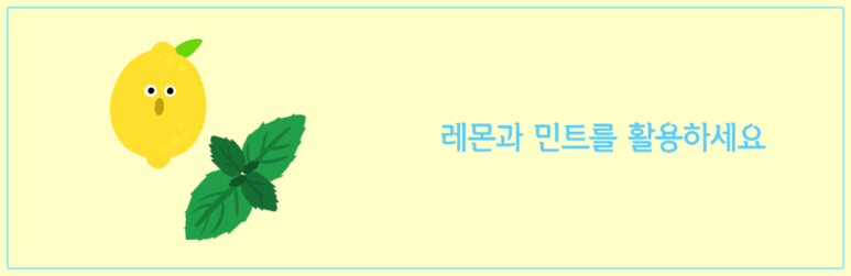 레몬과 민트를 활용하세요