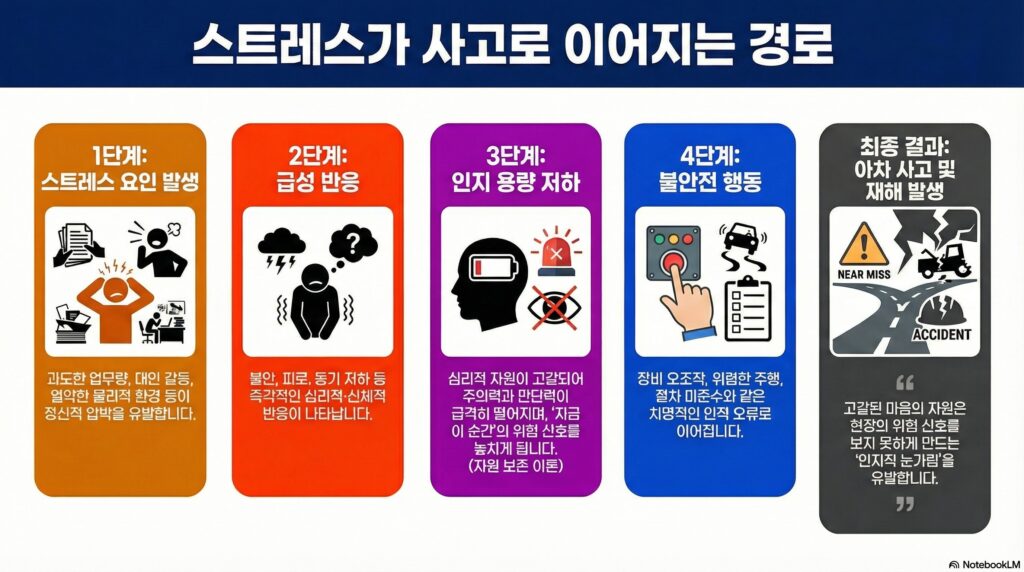 스트레스가 사고로 이어지는 경로